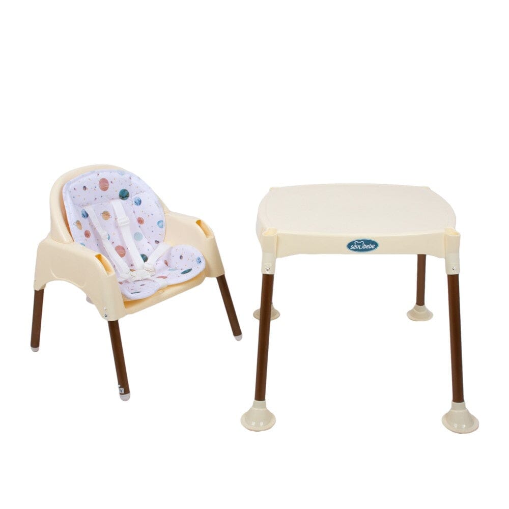 3-in-1 High Chair - Convertible Baby Feeding Chair with Safety Harness sevi bebe 