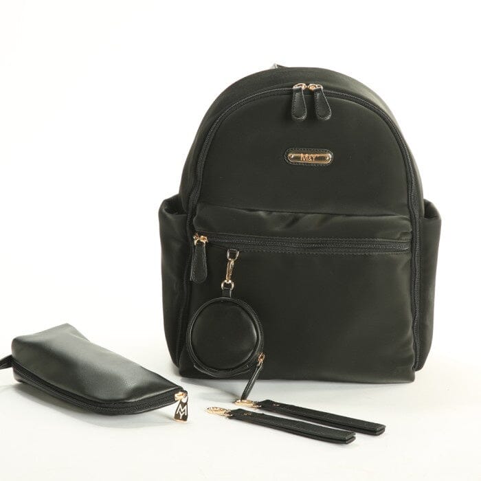 PUFF Fabric & Leather Diaper Backpack baby diaper bag M&Y 