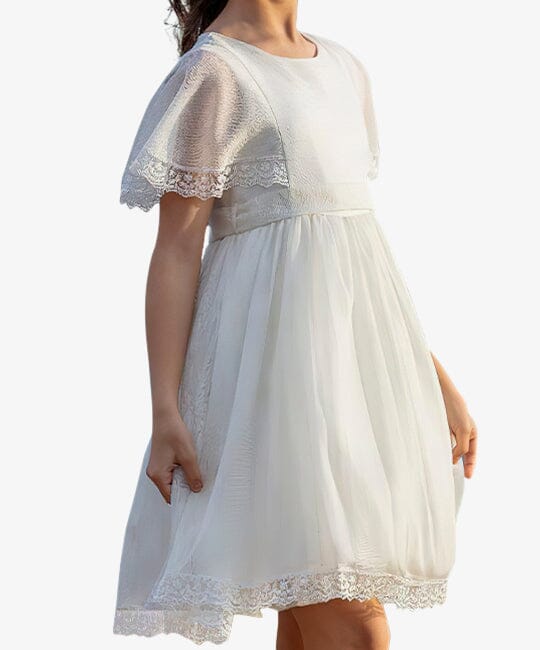 Elegant Cream Dress for Girls Girls Wear Himms 