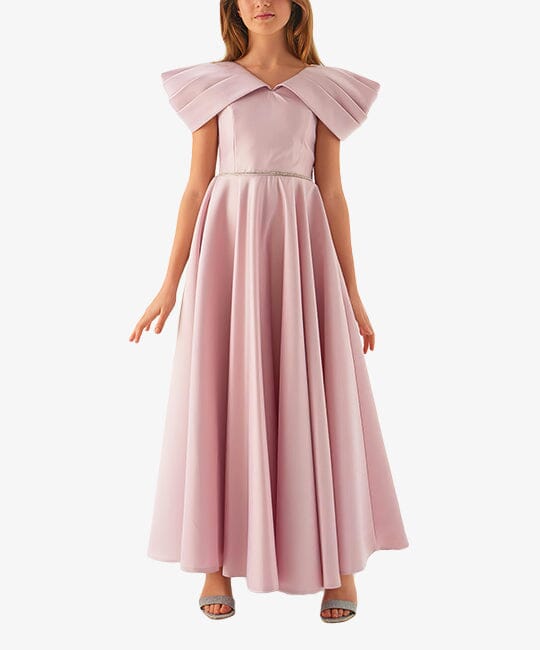 Maxi Satin Light Pink Occasion Dress MISS HELIN'A 