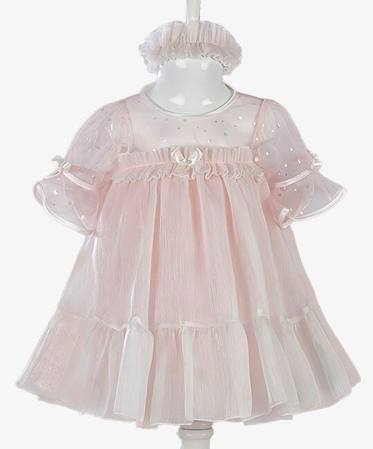 Delightful pink dress for toddler girls 

