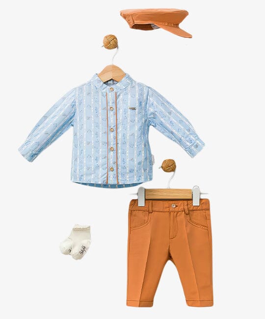 5 Pieces Gift Baby And Toddler Set- Coordinated Pants and Shirt General Babydola 