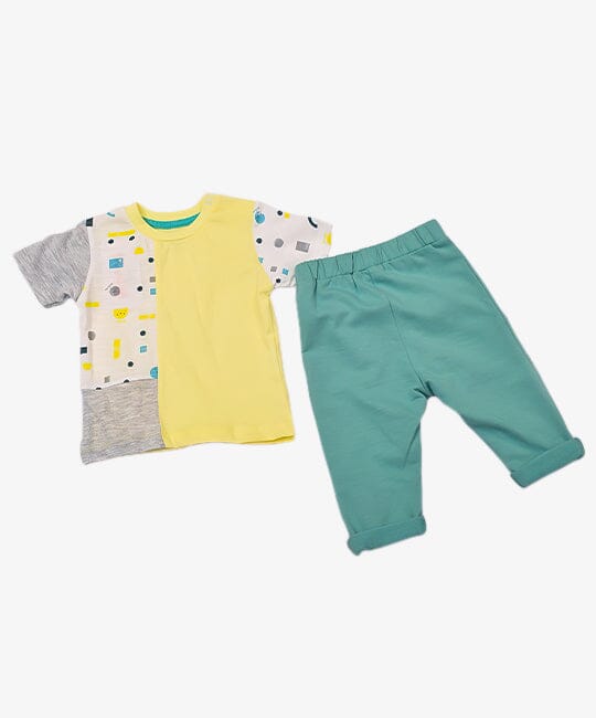 Infants' Summer Cotton Pajama Set – 100% Cotton T-Shirt with Fun Colors General kidaxi 