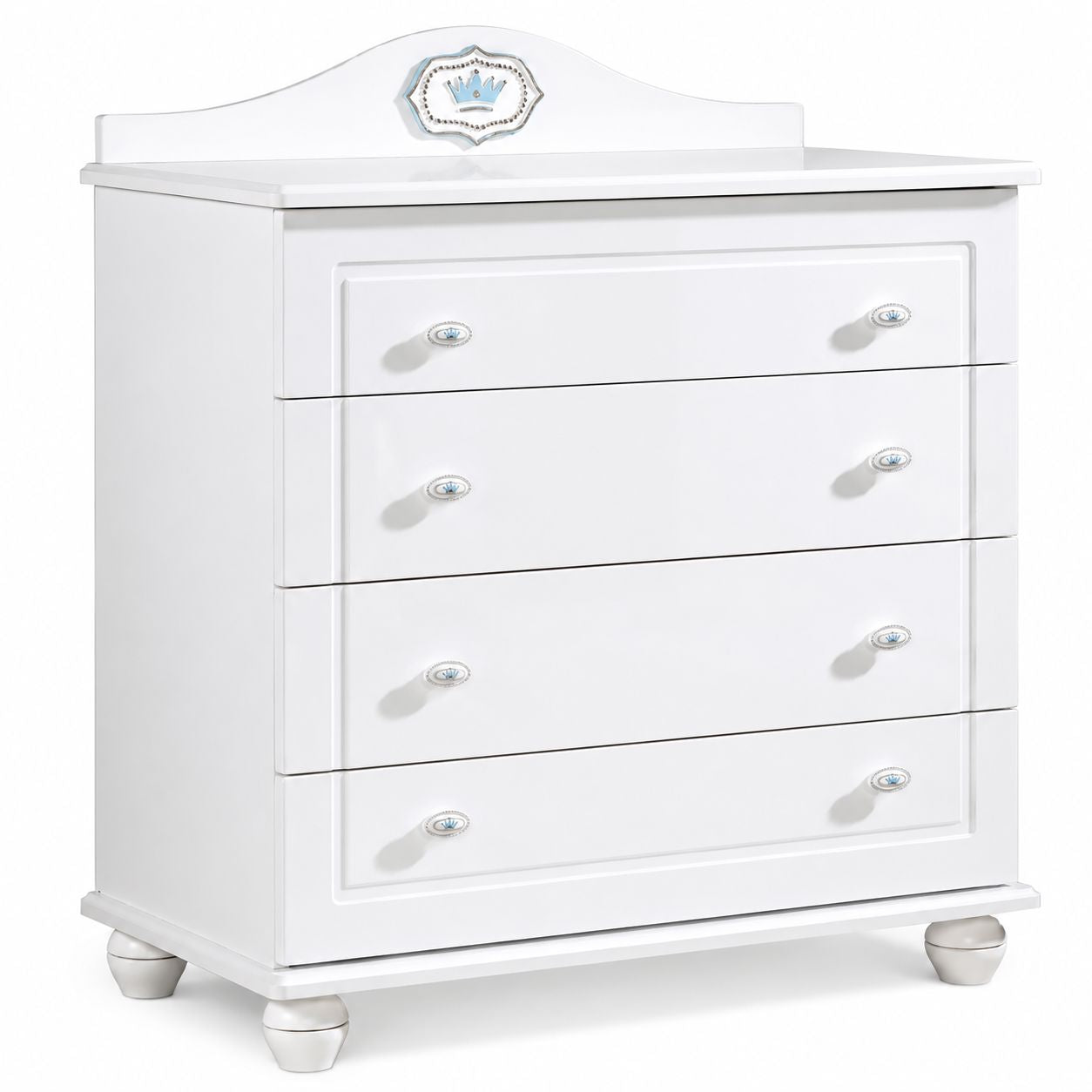 MeltemKids Carino Boys' Baby Dresser – White Gloss Finish baby furniture Meltemkids 