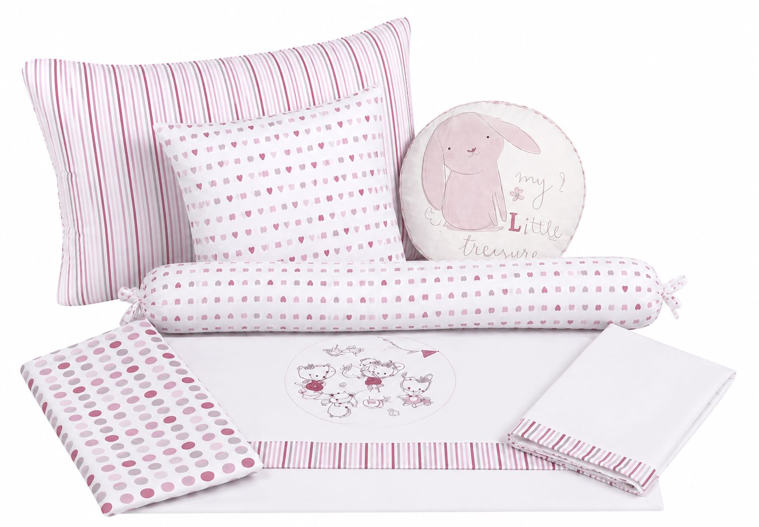 Pink Montessori Bedding Set for Kids – 8 Pieces | Made in Turkey Meltemkids 