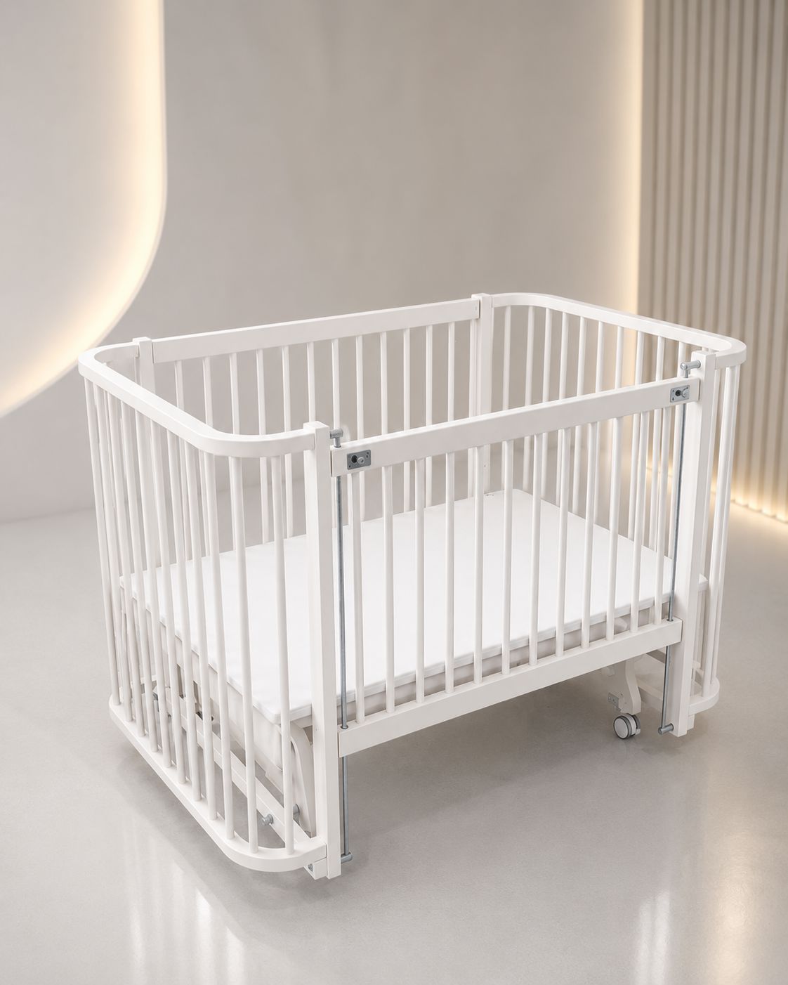 MeltemKids Bambino Baby Crib – Bedside Rocking Crib with Mattress Baby Crib Meltemkids 