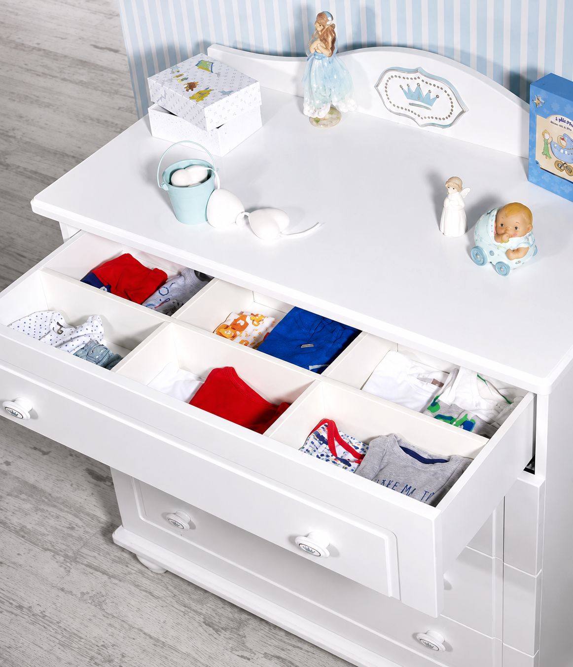 MeltemKids Carino Boys' Baby Dresser – White Gloss Finish baby furniture Meltemkids 