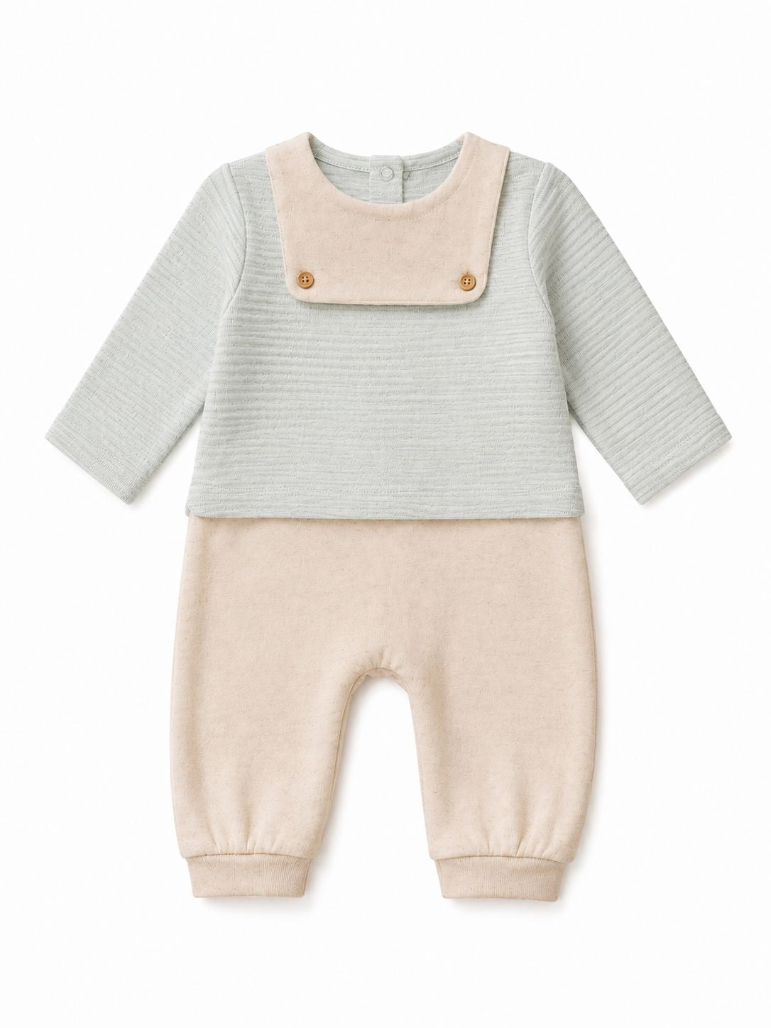 Blue Striped Baby Romper with White Collar TONGS 
