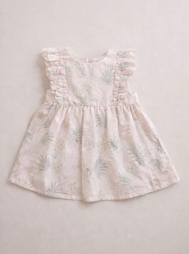 Lavender Cotton Dress with Ruffle Sleeves (6-24M) Baby dress FOR MY BABY 