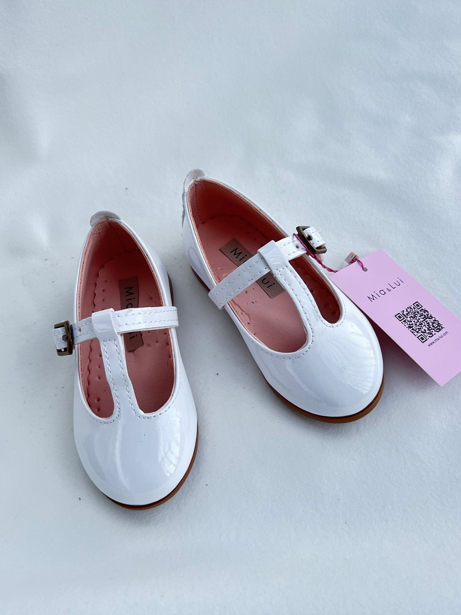 Classic White T-Bar Shoes for Girls SHOES Mia&Lui 