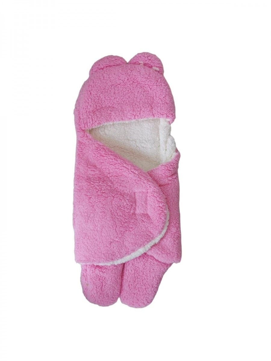 Winter Baby Swaddle from Goat Wool – Pink and Blue Colors Swaddle imaj 