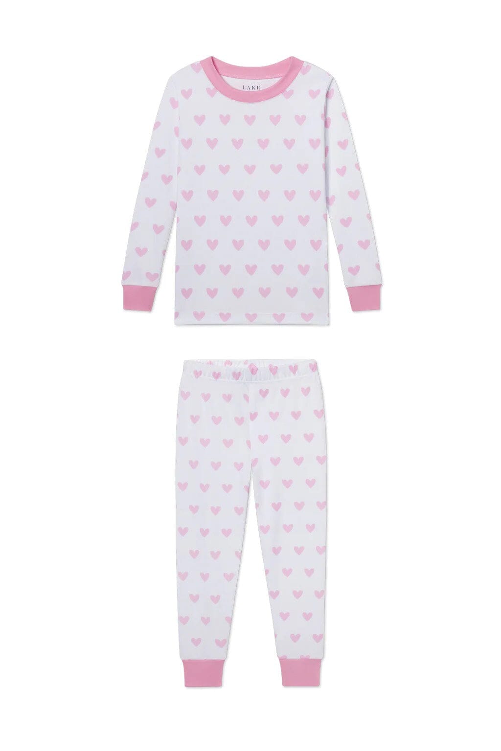 Pink Heart Girls Pajama Set (1.5-3Y) Girls Wear imaj 