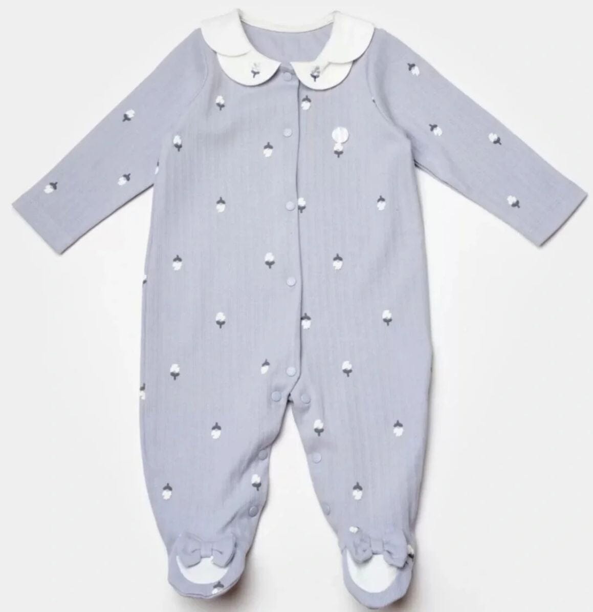 All-Over Print Footed Romper - Girl Baby Romper Bi Organic 