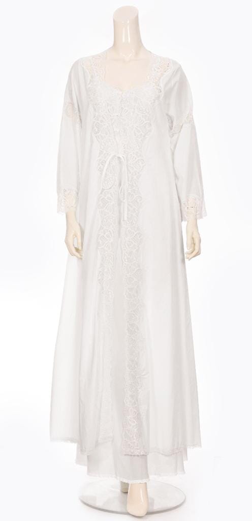 Cotton 2 Piece Danteel Sleep Dress - Off-white Dress Coco Box 