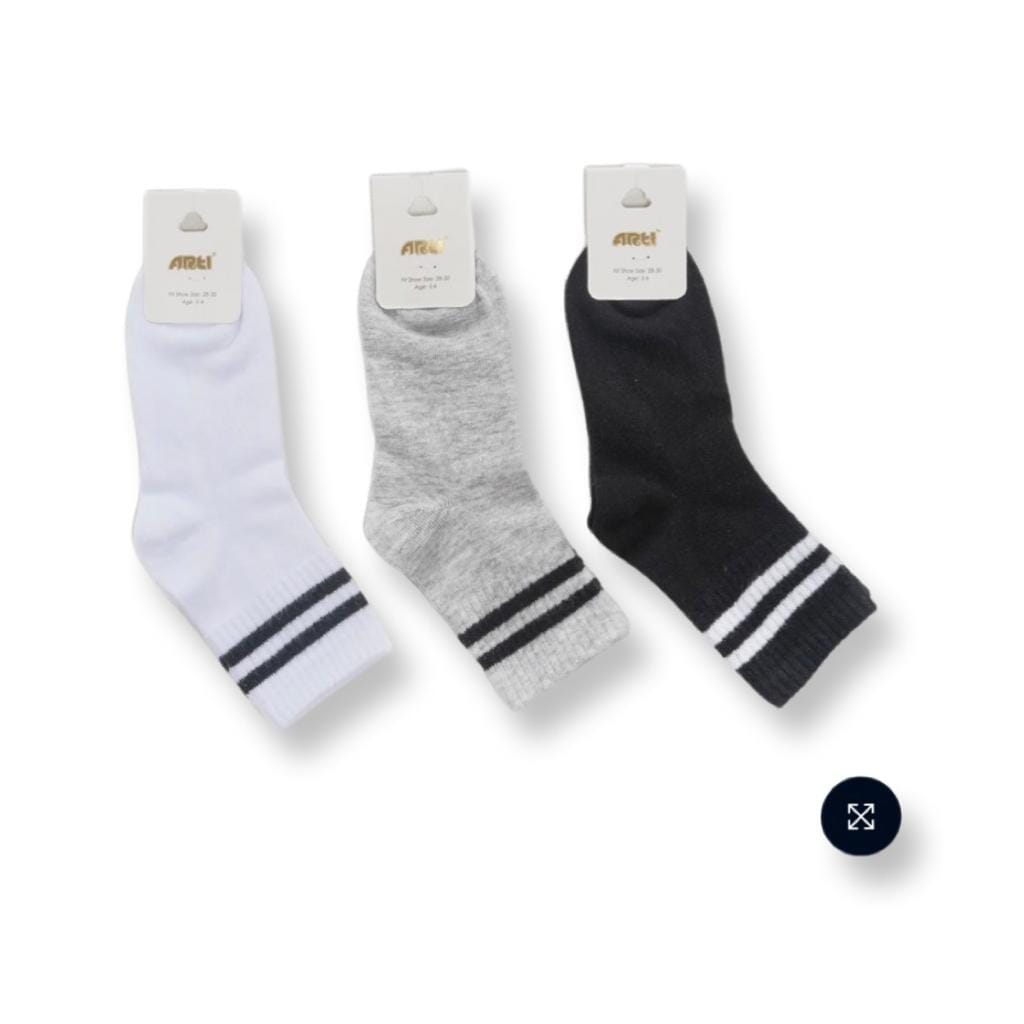 2 in 1 Double Stripe Cotton Rich Boys Sports Ankle Socks General ARTİ 