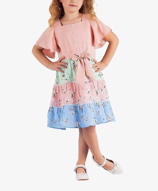 Multicolored Soft Short Sleeve Summer Dress DRESS PAFIM 