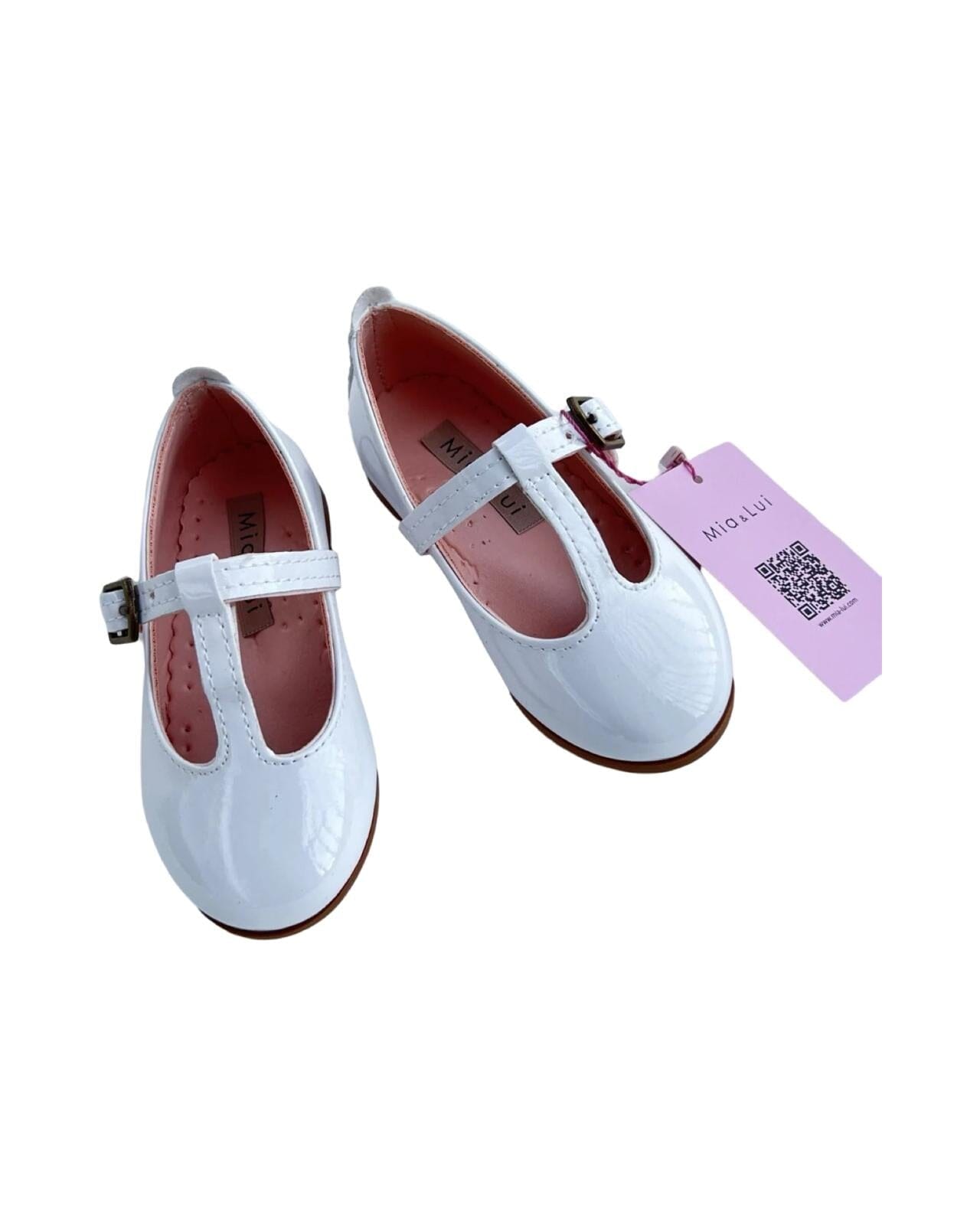 Classic White T-Bar Shoes for Girls SHOES Mia&Lui 