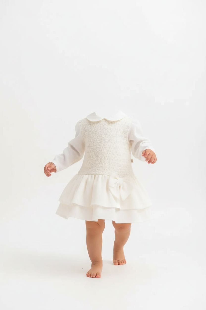 Baby Girl Ecru Smocked Dress Baby dress my mio 