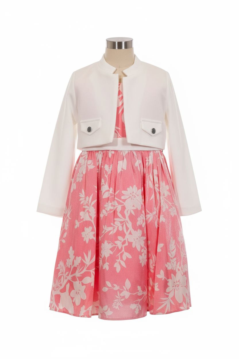 Girls Two-Piece Occasion Outfit - Coral | Ages 2-7 DRESS Himms 
