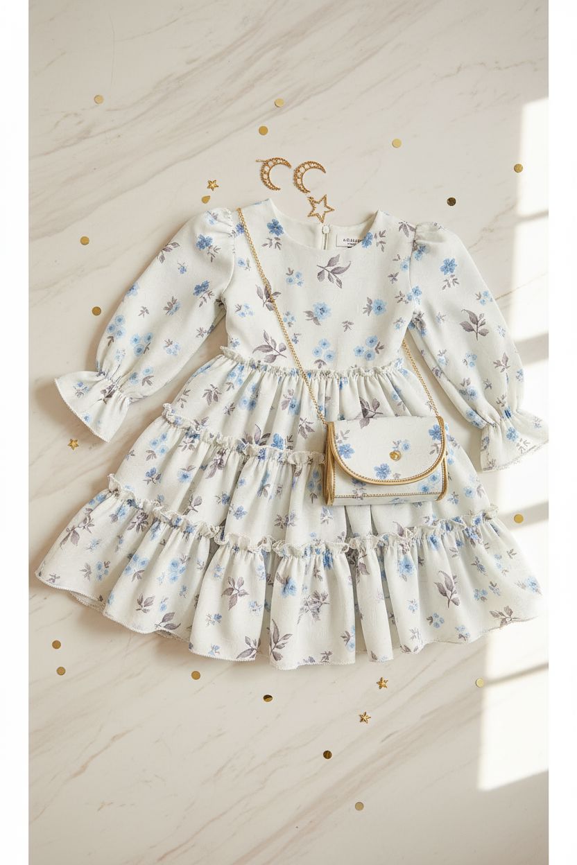 Dress and Bag Set in Floral Print (1-4Yrs) KIDS WEAR ENFETTO 