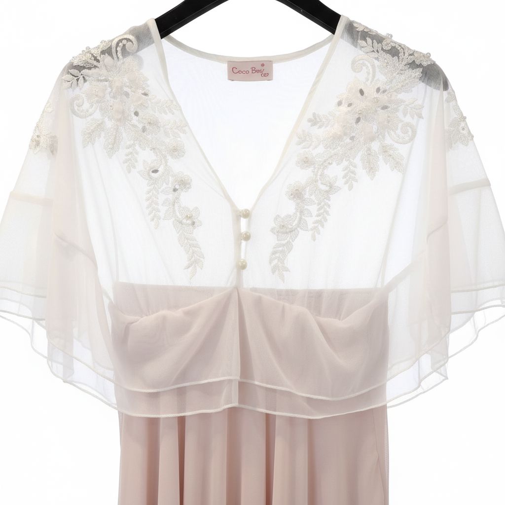 Embroidered Chiffon Overlay Nightgown Coco Box 