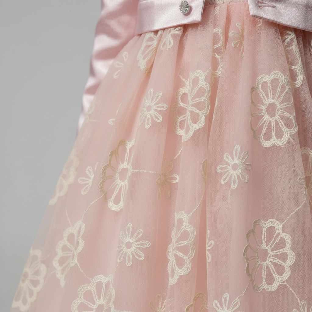 Blush Pink Embroidered Dress & Jacket Set (7-12yrs) DRESS Himms 