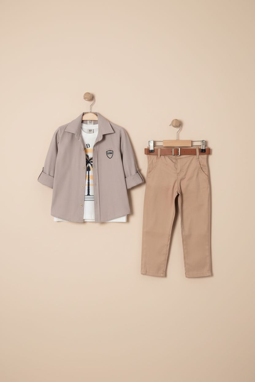 Boys' 3-Piece Smart Casual Set - Shirt, Chinos and T-Shirt (2-6 Yrs) boys outfit Togi 
