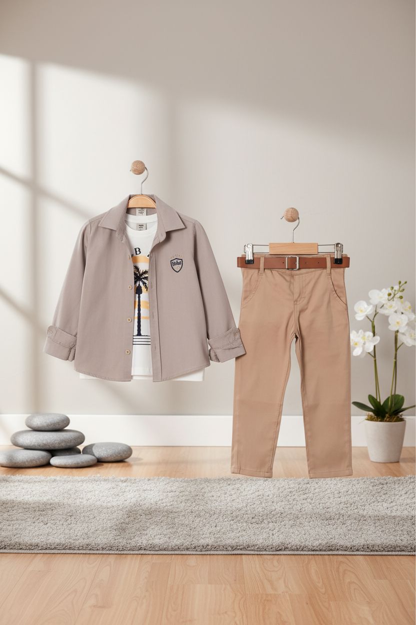 Boys' 3-Piece Smart Casual Set - Shirt, Chinos and T-Shirt (2-6 Yrs) boys outfit Togi 