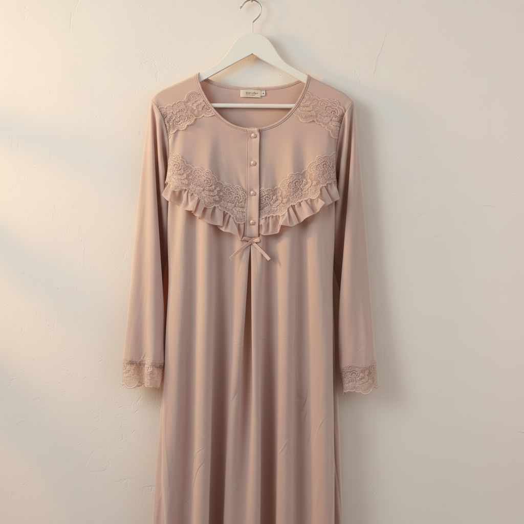 Ruffled Maternity & Nursing Nightdress - Blush Pink maternity sleepwear Xses 