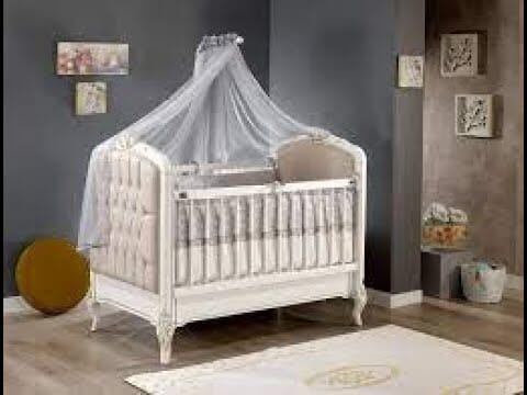 Manhattan Royal Baby Crib - Beech Wood and Luxurious Design 2-in-1