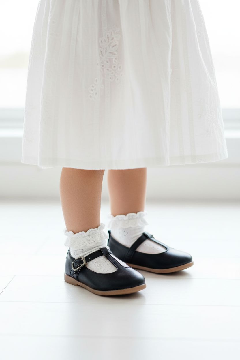 Timeless Leather T-Bar Shoes for Girls SHOES Mia&Lui 
