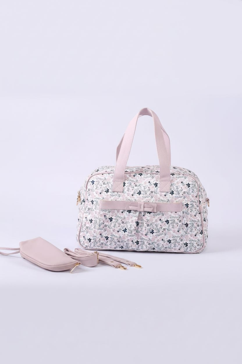 Candy Leather Diaper Bag - Single Handle Baby Care Bag - Pink M&Y 
