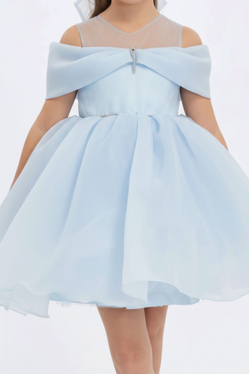 Light Blue Off-Shoulder Dress (2-6 Years) girls dress Elenora 