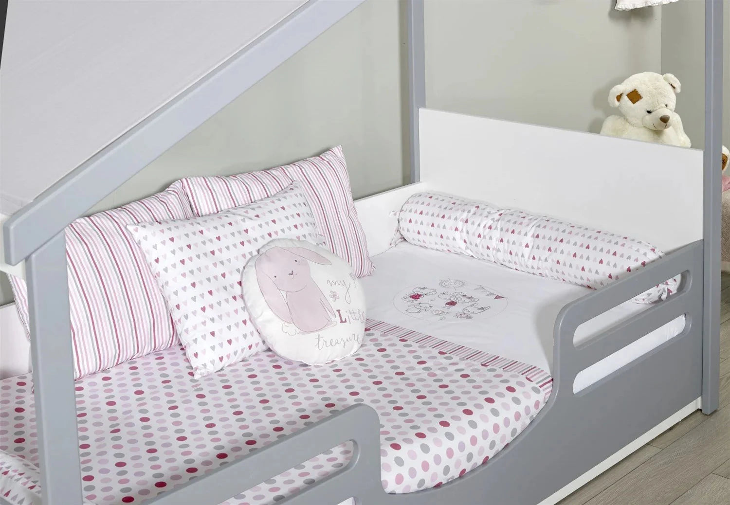 Pink Montessori Bedding Set for Kids – 8 Pieces | Made in Turkey Meltemkids 