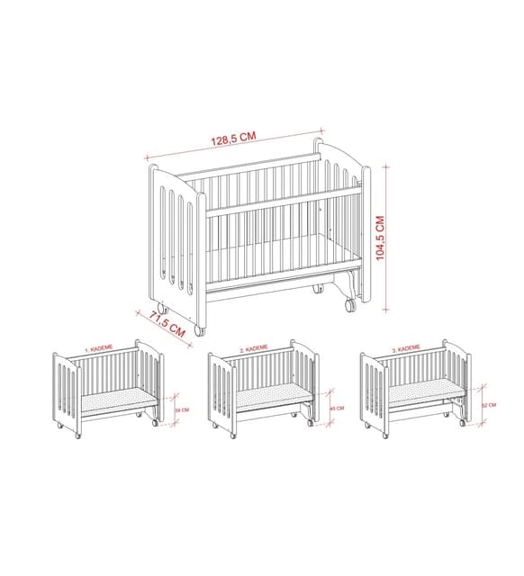 Mia Rocking Crib & Luxurious Bedding Set CRIB Meltem Kids 
