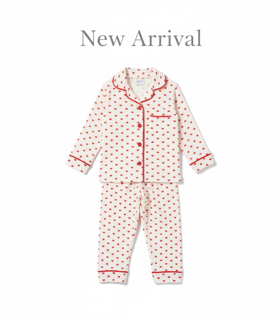 Red Heart Pajamas for Girls baby pajama Dolas Kids 