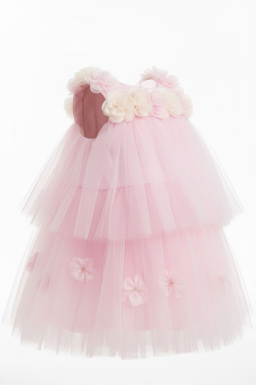Pink Floral Tulle Dress (6-36 Months) Party Dress Olivia 