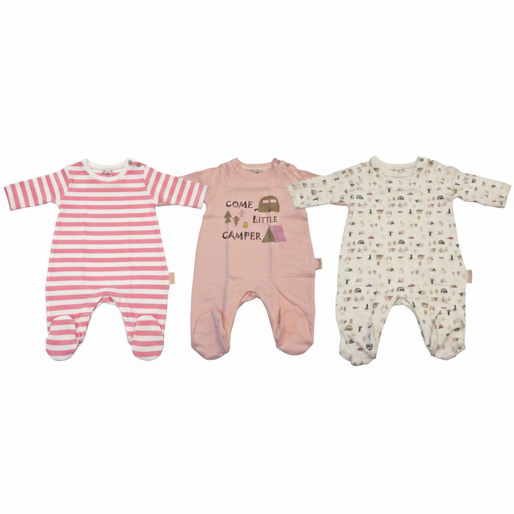 Baby Girl 3-Piece Cotton Romper Set Baby stuff Babydola 