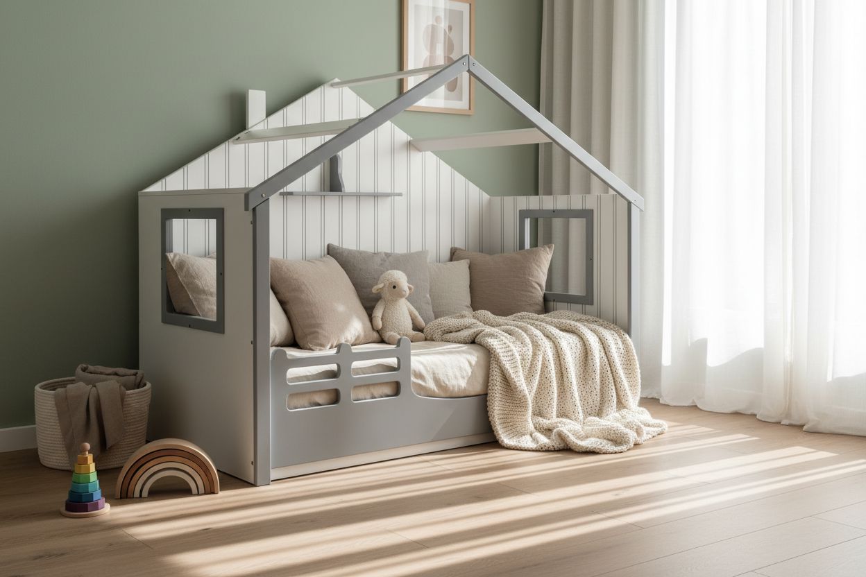 Boune Montessori Bed - Dreamy Gray furniture Meltem Kids 