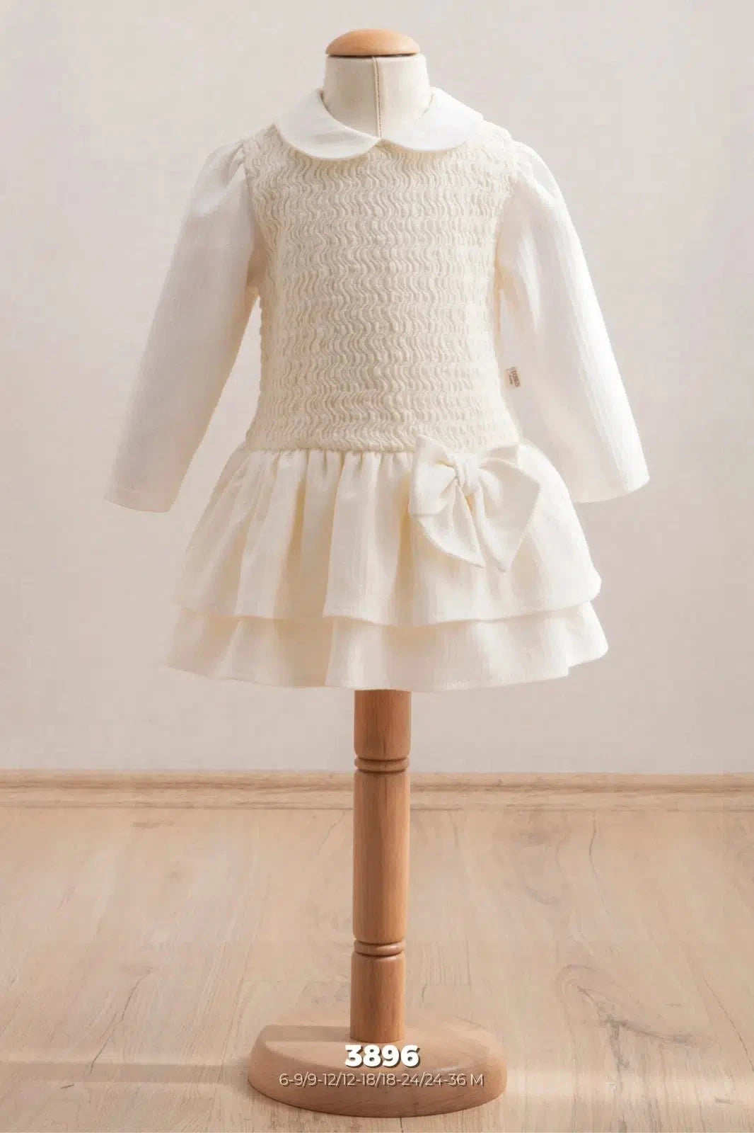 Baby Girl Ecru Smocked Dress Baby dress my mio 