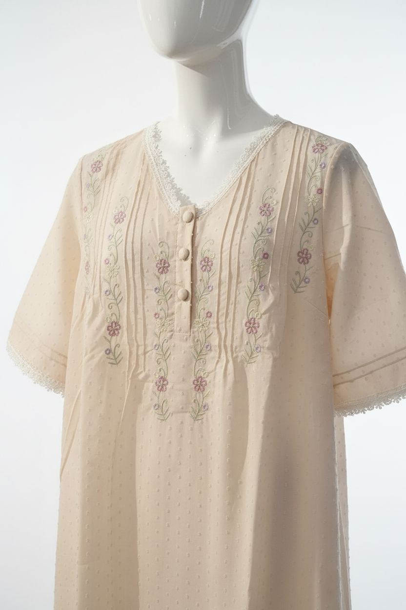 Embroidered Everyday Cotton Nightgown maternity sleepwear Coco Box 