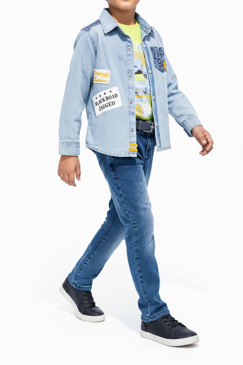 3 Piece Denim Shirt and Jeans Set (1-4 Years) KIDS WEAR bombili 