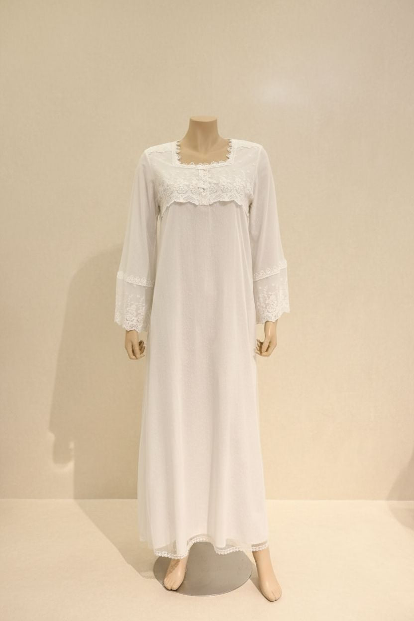 Voile Cotton & Tulle Lace Maternity Gown Cotton Box 