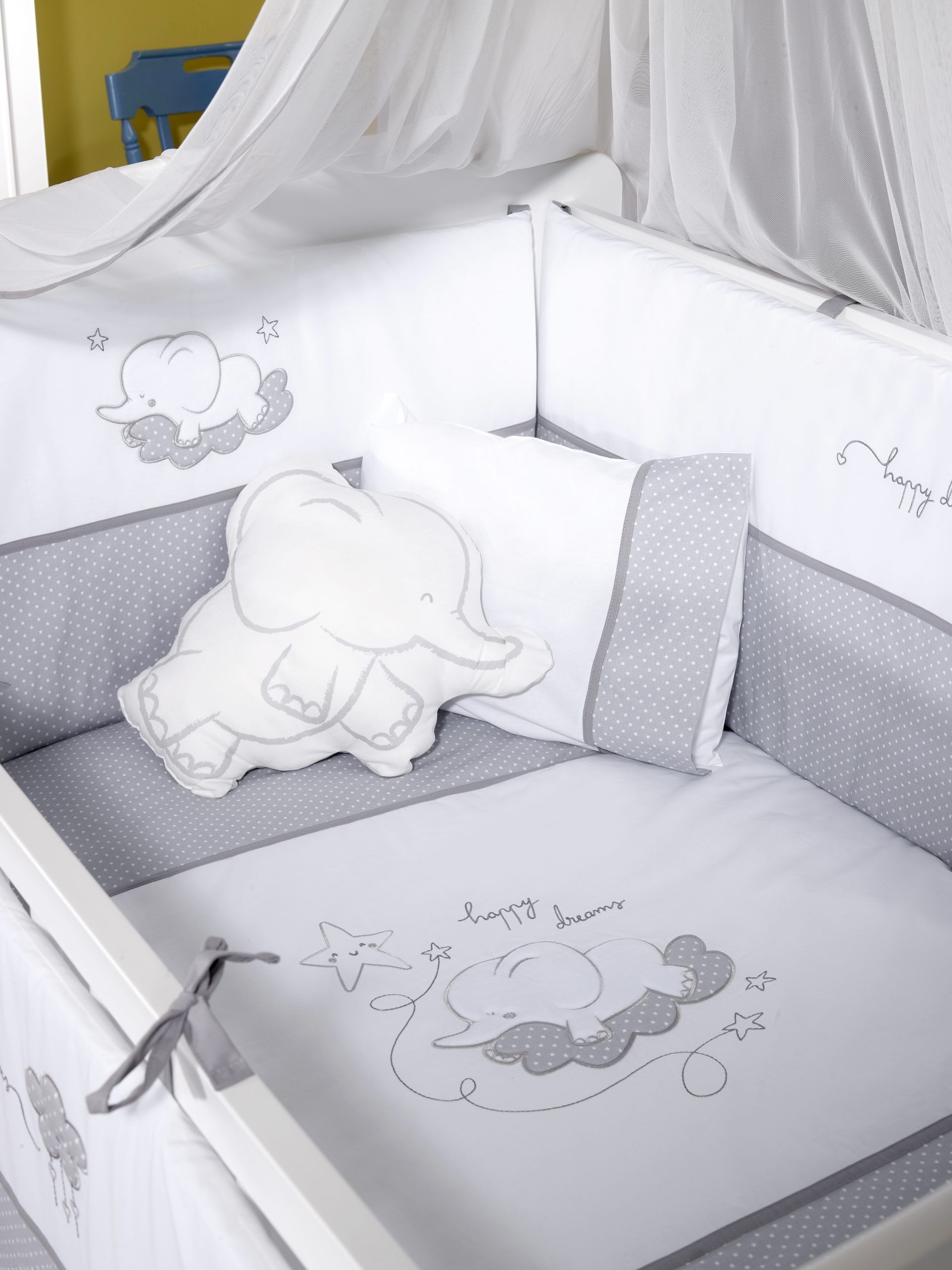 Carino Grey Convertible Baby-Child Craddle & Bed 0-12 years old ( Bed Textile & Mattress Included) General MELTEM SMART 