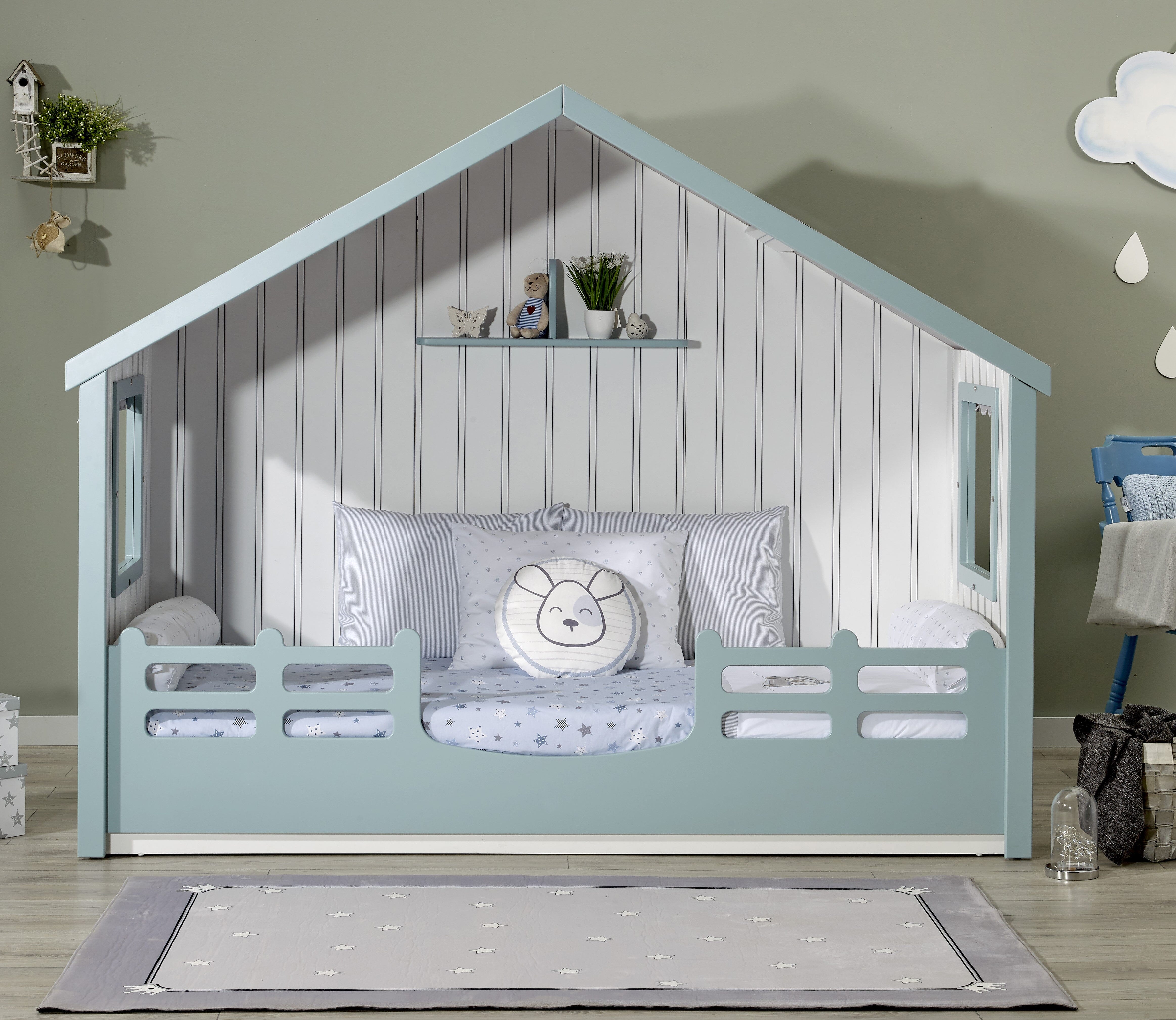 Boune Green Montessori Bed 100x200 cm Kid Bed Meltem Smart 