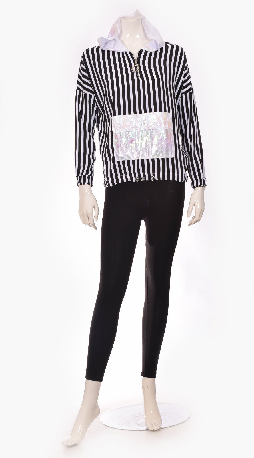 Striped Black Set Girls Wear PAFIM 