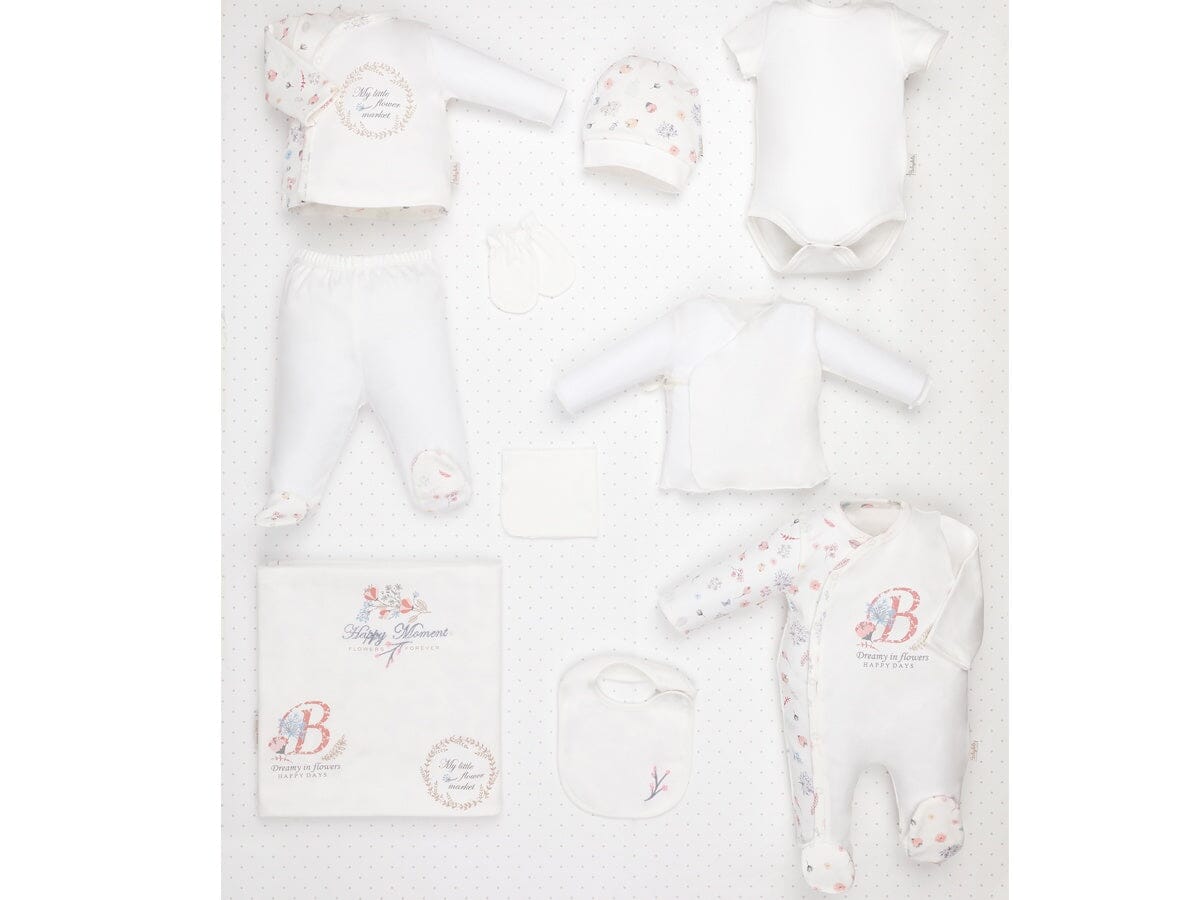 Happy Moment 10 Piece White Floral Set newborn Babydola 