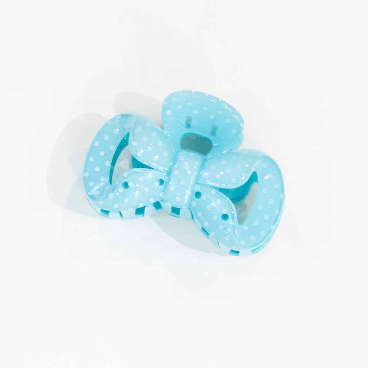 Polka Dot Bow Hair Claw - Teal General Accessory 