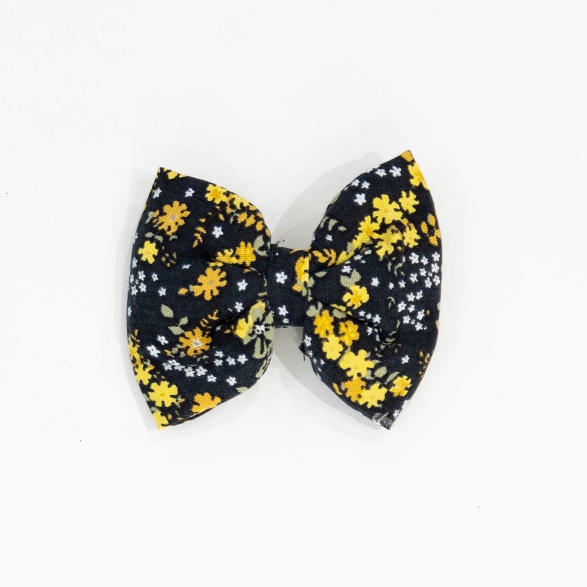 Floral Fluffy Bow Hair Clip - Yellow & Black General Accessory 