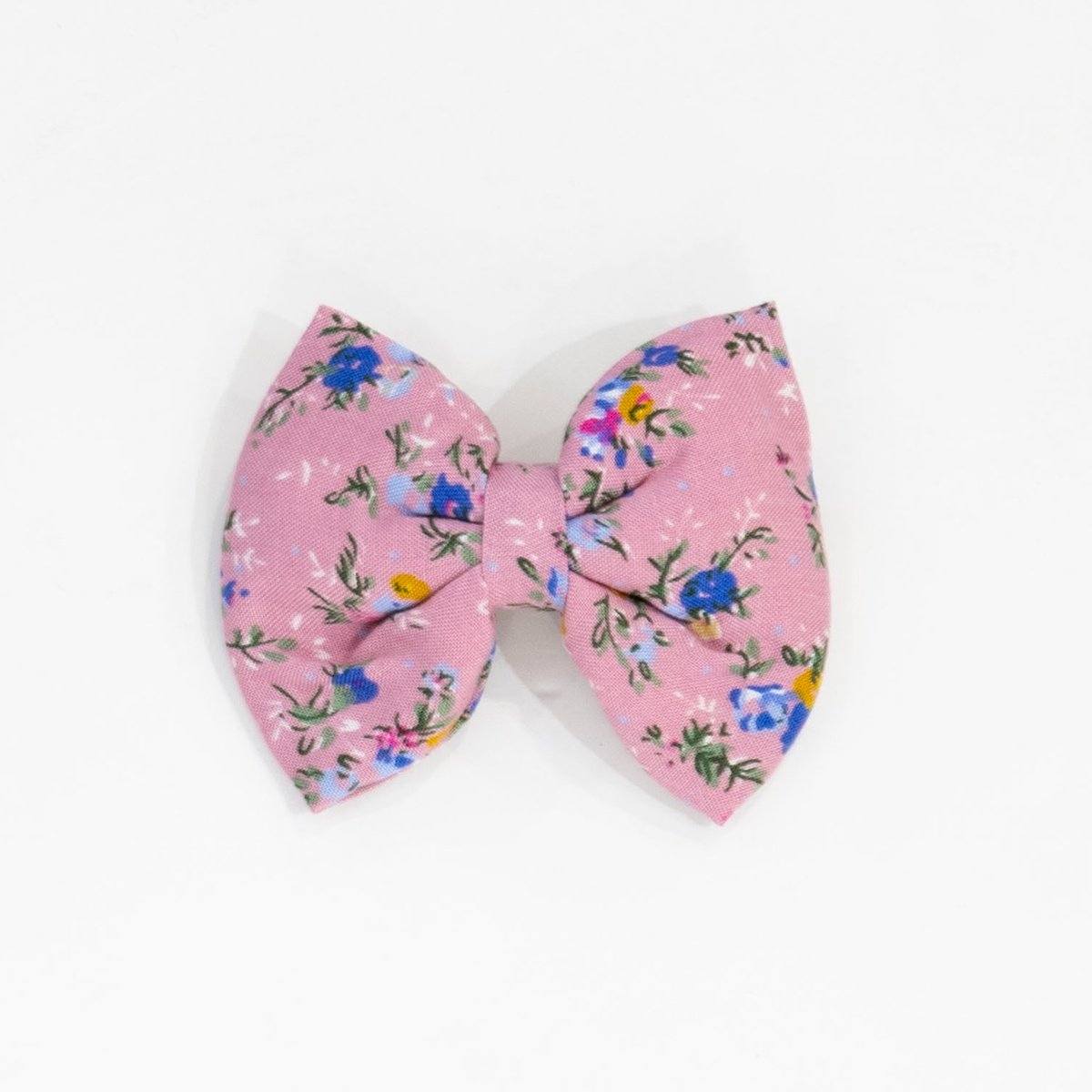 Floral Fluffy Bow Hair Clip - Purple General Accessory 